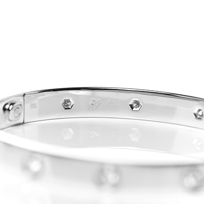 Cartier 18K White Gold 10 Diamond LOVE Bracelet 17 6 of 8