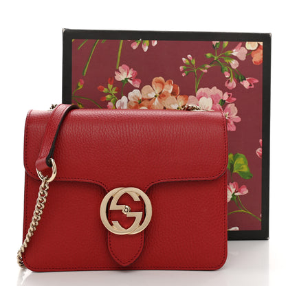 Gucci Dollar Calfskin Small Interlocking G Shoulder Bag Red 11 of 11