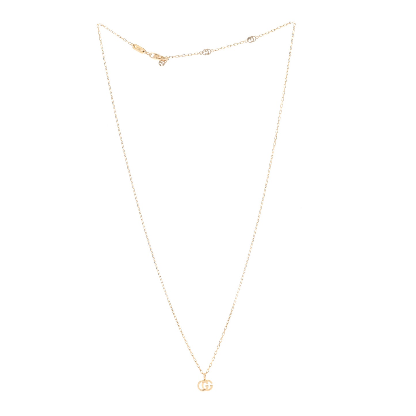 18K Yellow Gold Running G Pendant Necklace