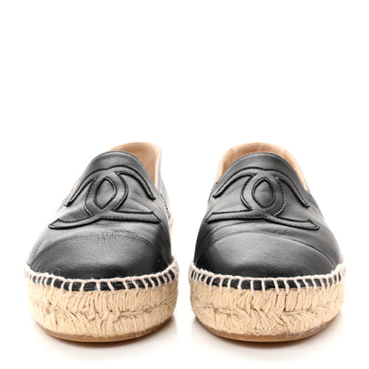 Chanel Lambskin CC Espadrilles 38 Black 2 of 9