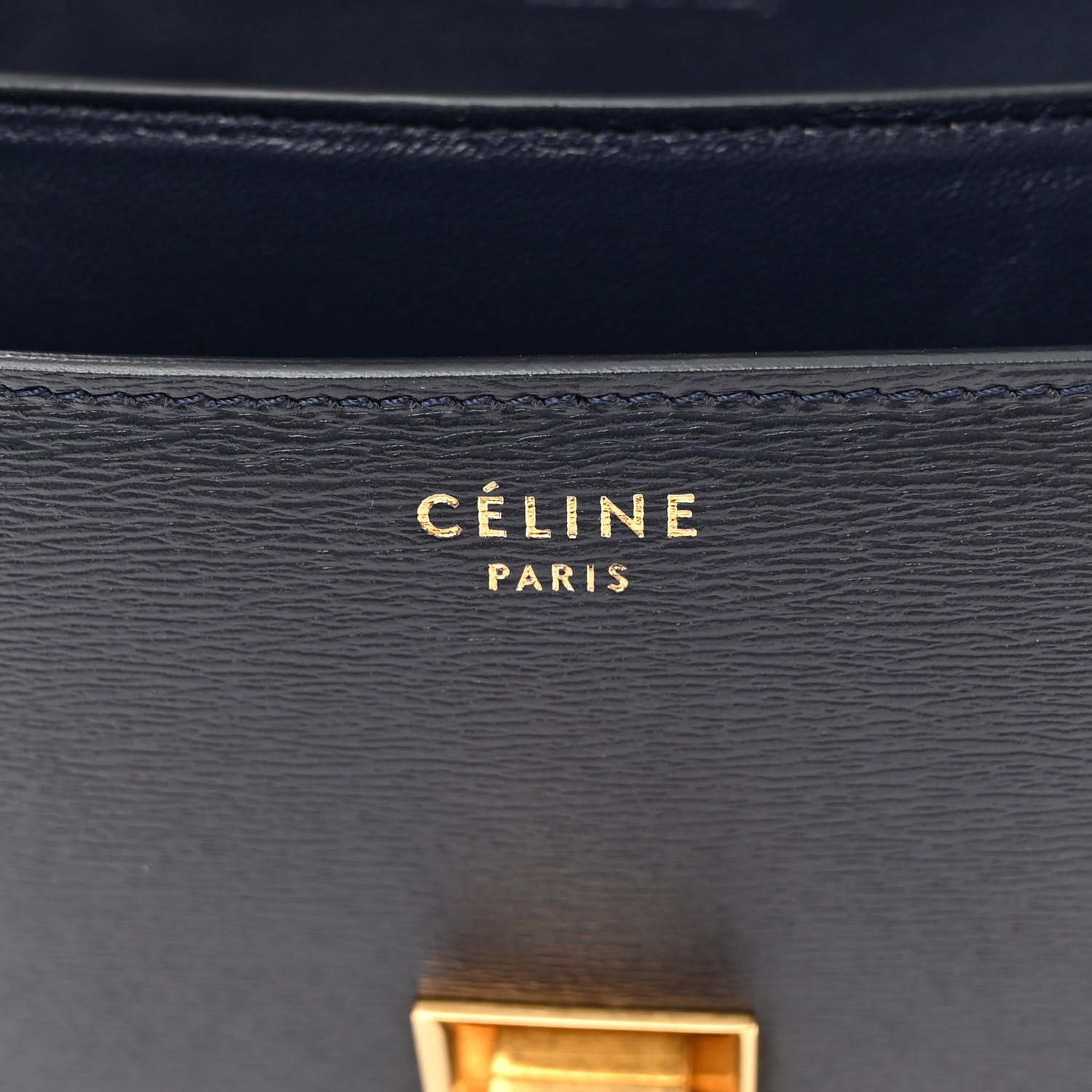 Celine Liege Calfskin Medium Classic Box Flap Bag Dark Blue 7 of 13