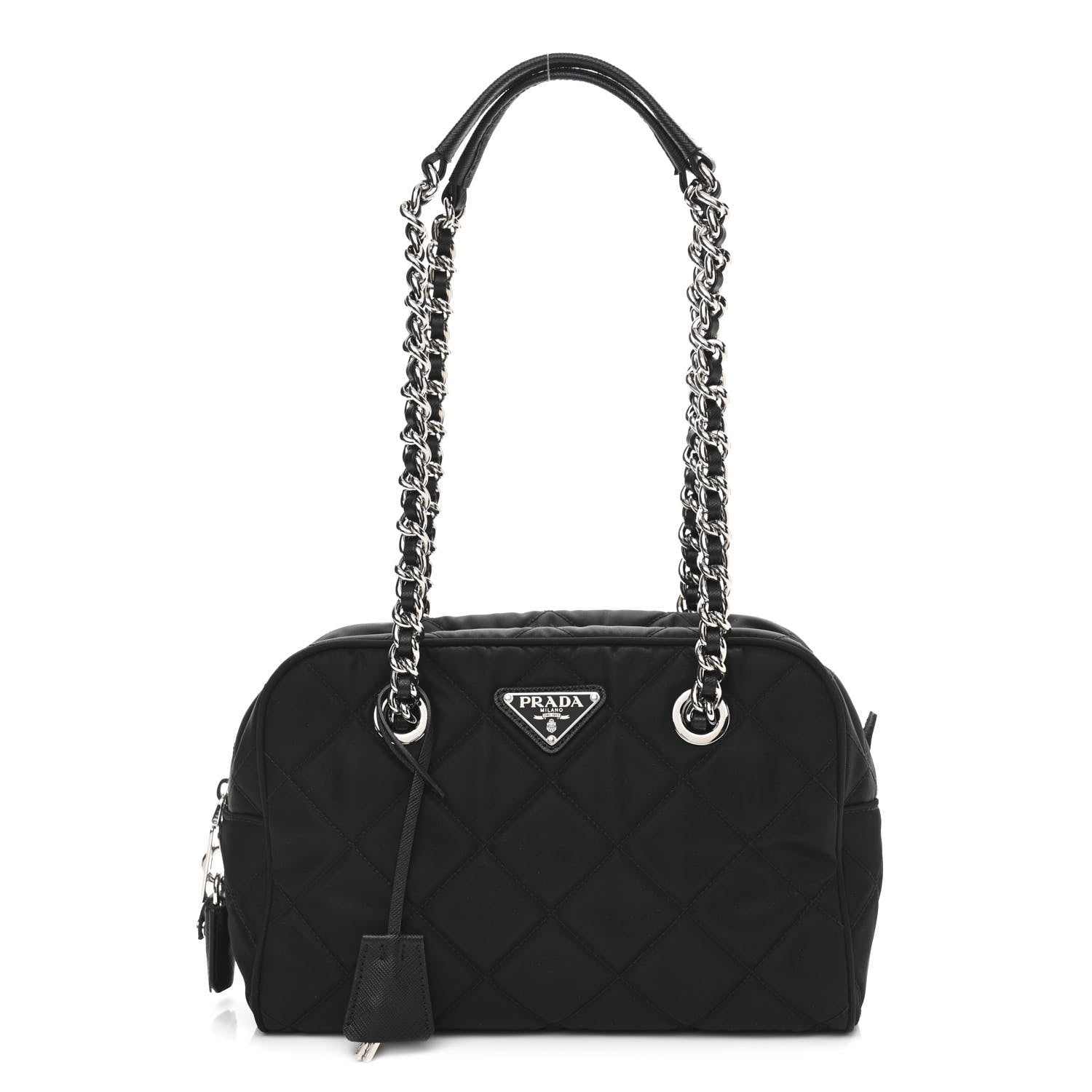 Prada Nylon Tessuto Impuntu Quilted Shoulder Bag Black 1 of 10