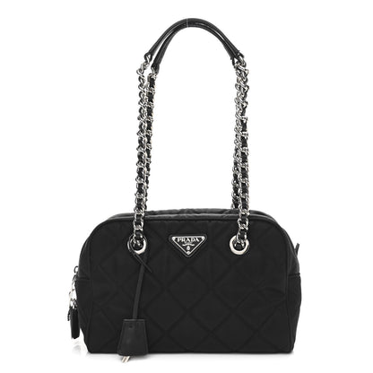 Prada Nylon Tessuto Impuntu Quilted Shoulder Bag Black 1 of 10