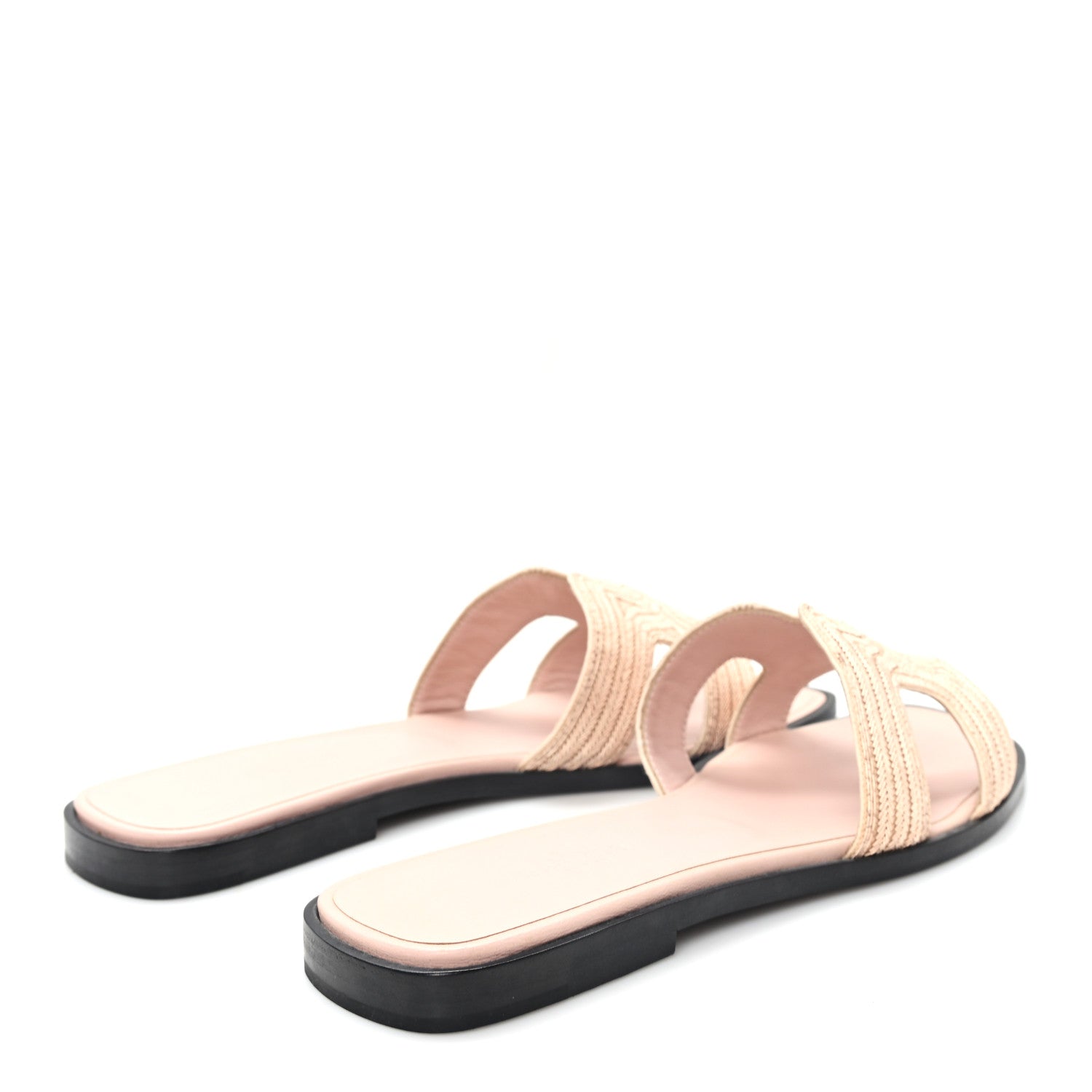 Hermes Calfskin Embroidered Oran Sandals 37 Beige 5 of 9