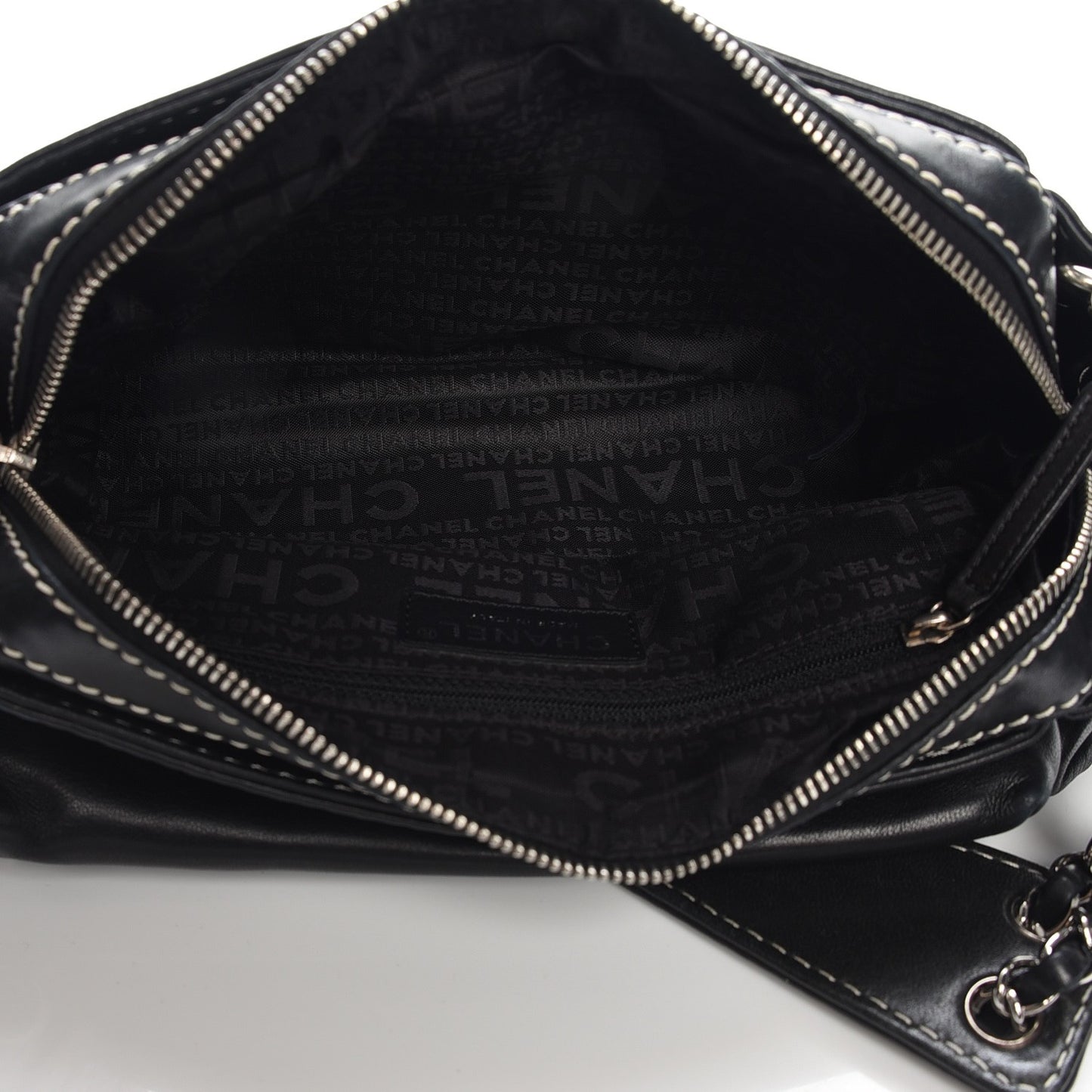 Lambskin Lax Accordion Hobo Black