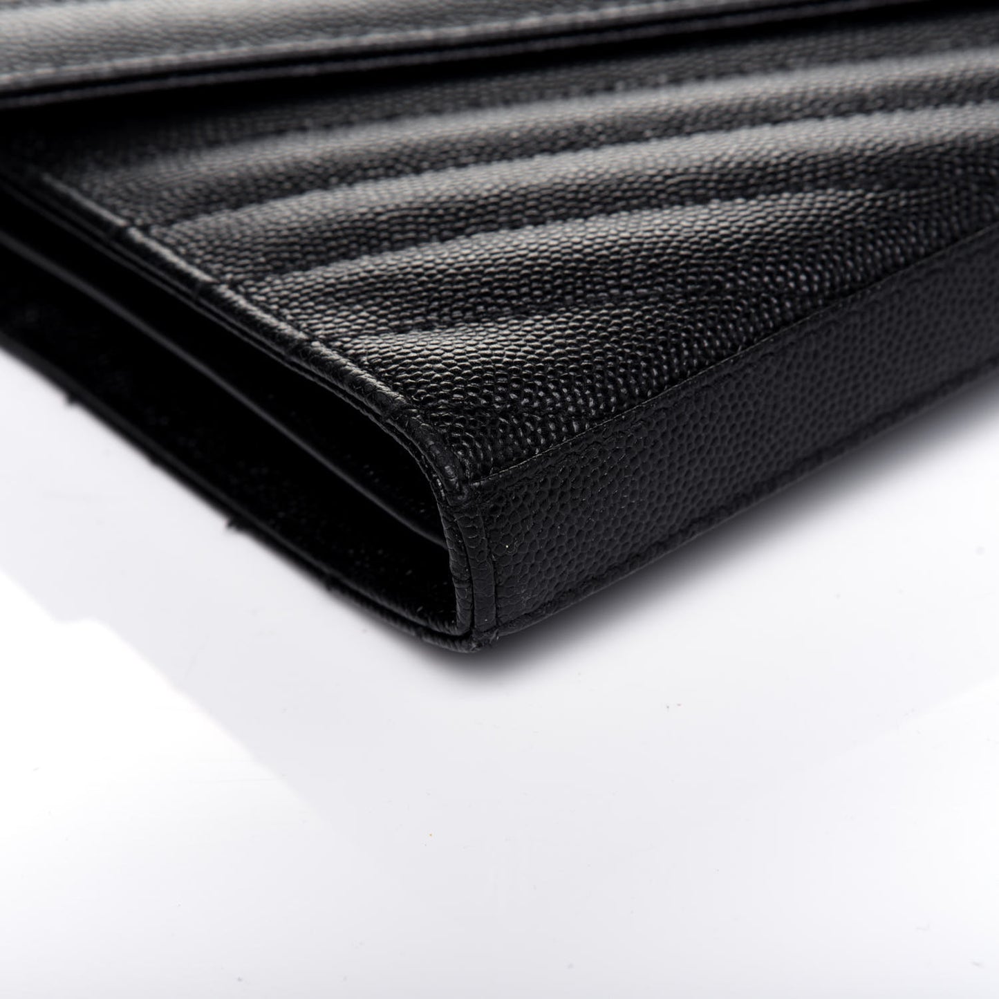Grain De Poudre Matelasse Chevron Monogram Chain Wallet Black