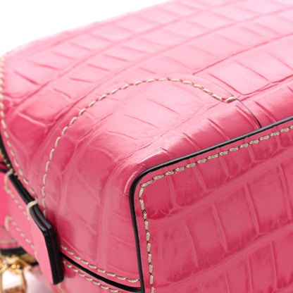 Chloe Crocodile Embossed Mini Daria Chain Bag Hot Pink 11 of 12