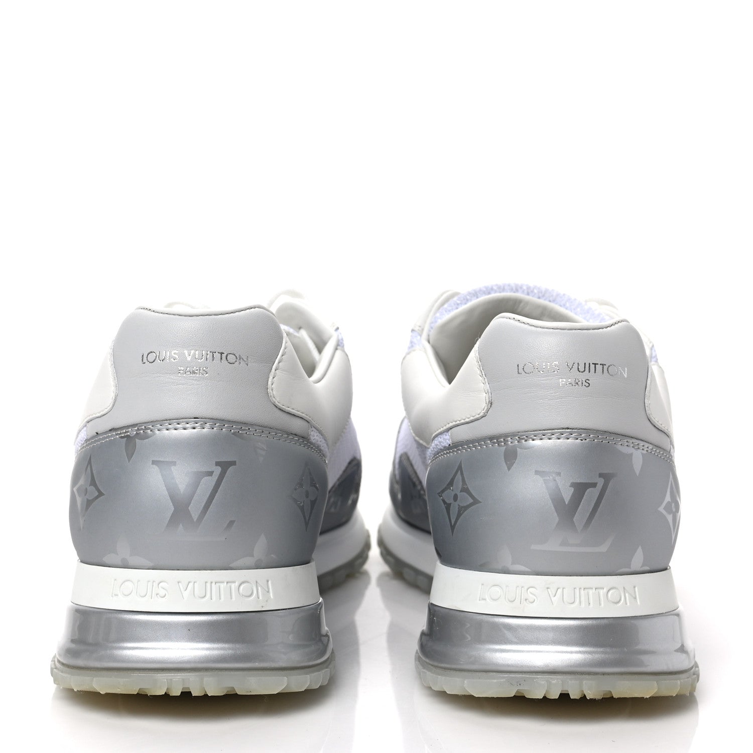 Louis Vuitton Technical Mesh Metallic Monogram Mens Run Away Sneakers 9 White 5 of 8