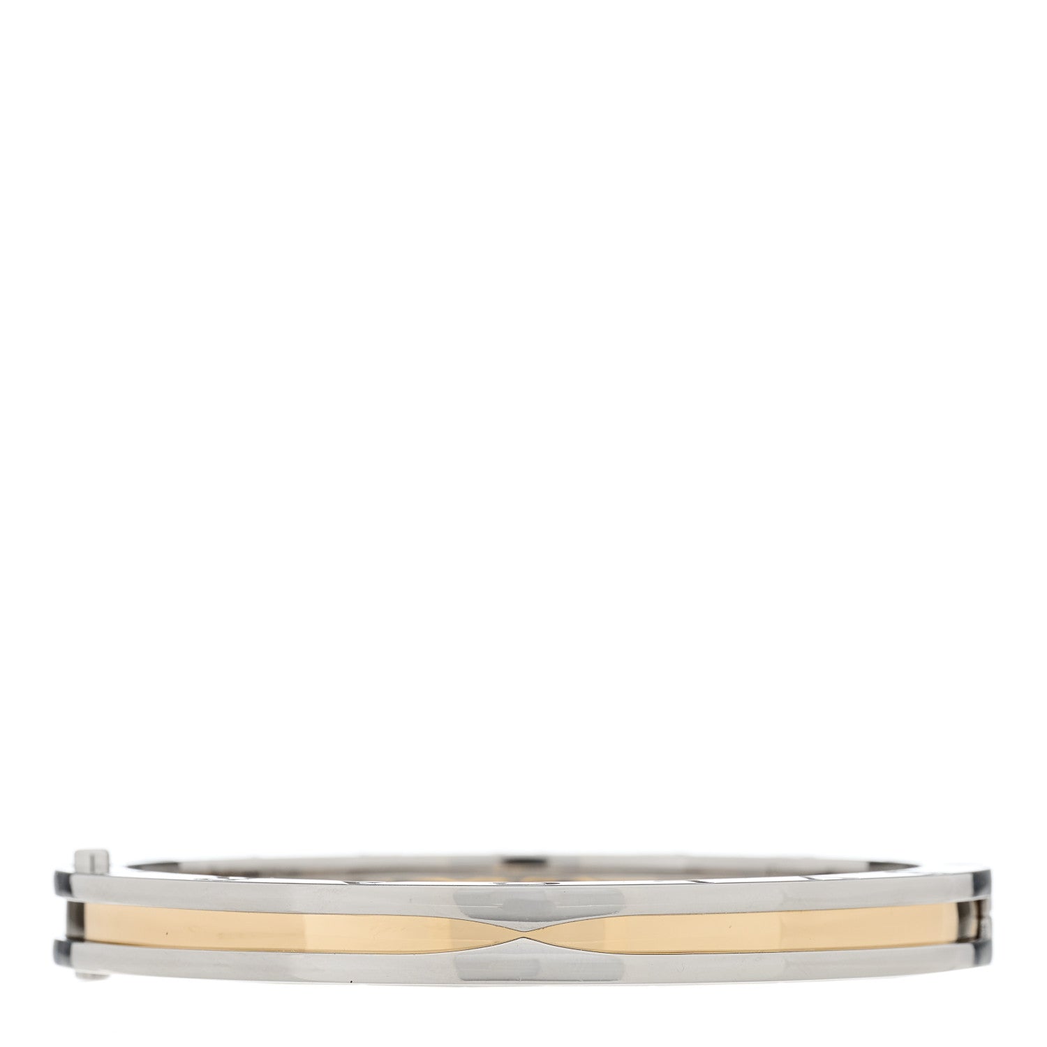 Bulgari 18K Yellow Gold Stainless Steel B.Zero1 Bangle Bracelet M 2 of 5
