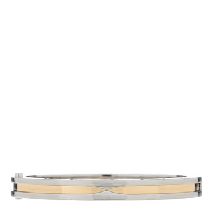 Bulgari 18K Yellow Gold Stainless Steel B.Zero1 Bangle Bracelet M 2 of 5