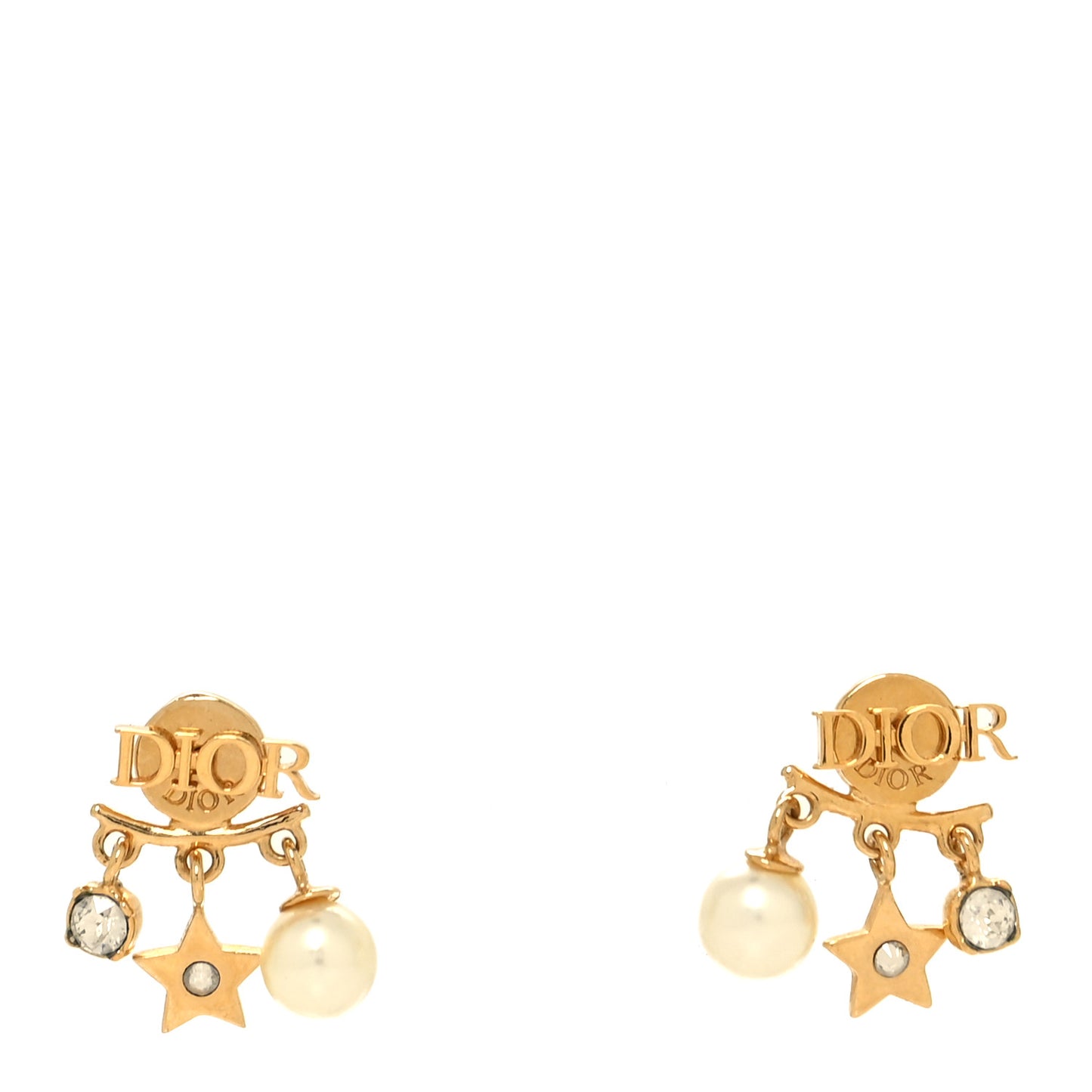 Pearl Crystal Dio(R)evolution Earrings Aged Gold