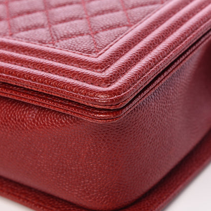 Chanel Caviar Quilted New Medium Boy Flap Dark Red 13 of 16