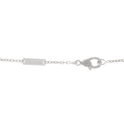 Van Cleef & Arpels 18K White Gold Diamond Guilloche Vintage Alhambra Pendant Necklace 4 of 4