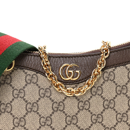 Gucci GG Supreme Monogram Textured Dollar Calfskin Web Small Ophidia GG Handbag Beige Ebony New Acero 8 of 11