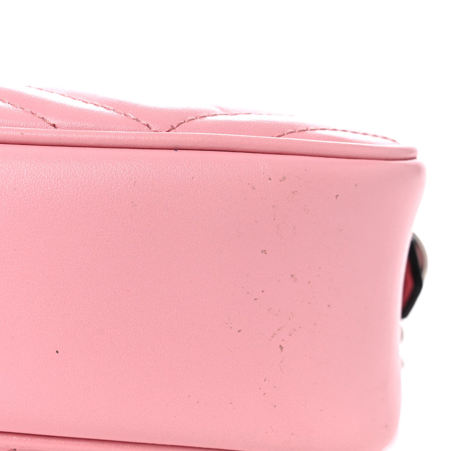 Calfskin Matelasse Small GG Marmont Chain Shoulder Bag Wild Rose