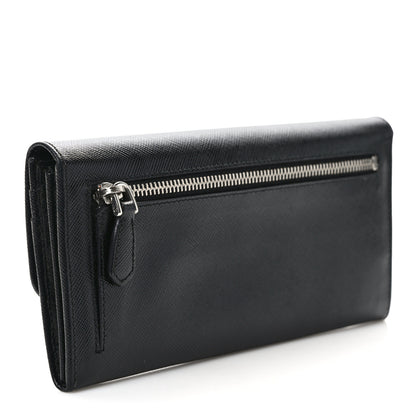 Prada Saffiano Stones Continental Wallet Black 2 of 7