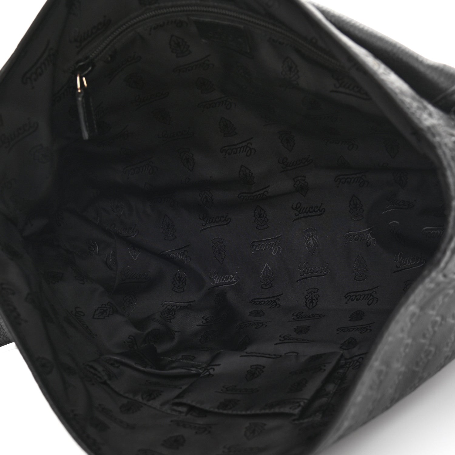 Gucci Guccissima Medium Flap Messenger Bag Black 5 of 14