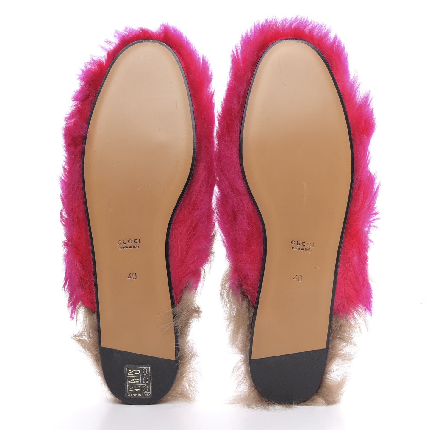 Merino Wool Womens Princetown Slippers 40 Raspberry Lipstick Natural