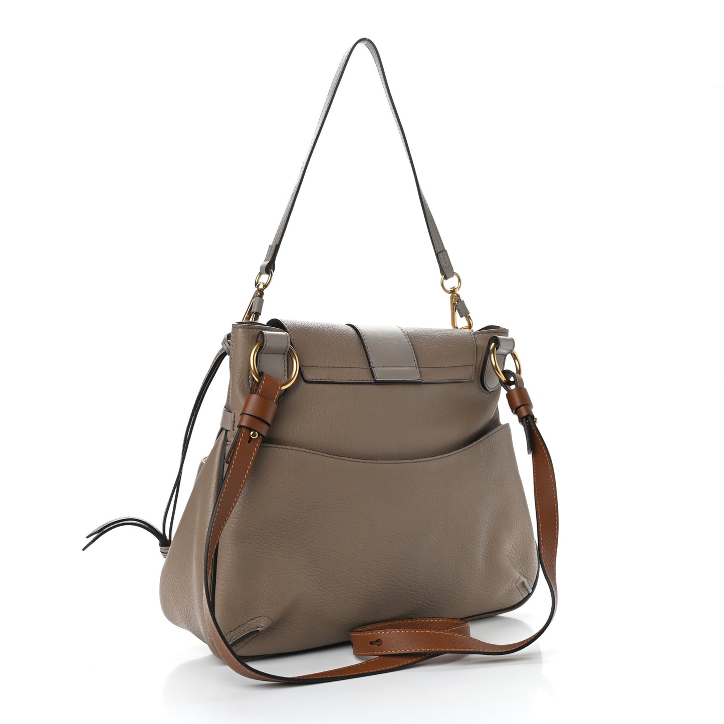 Grained Lambskin Medium Lexa Shoulder Bag Motty Grey