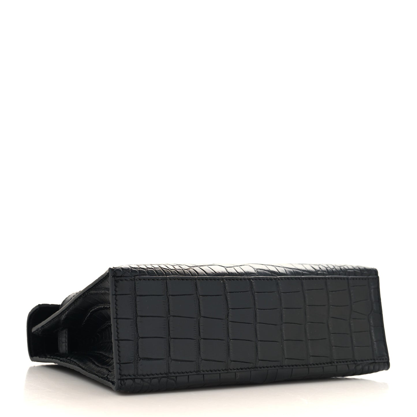 Matte Alligator Kelly Pochette Black