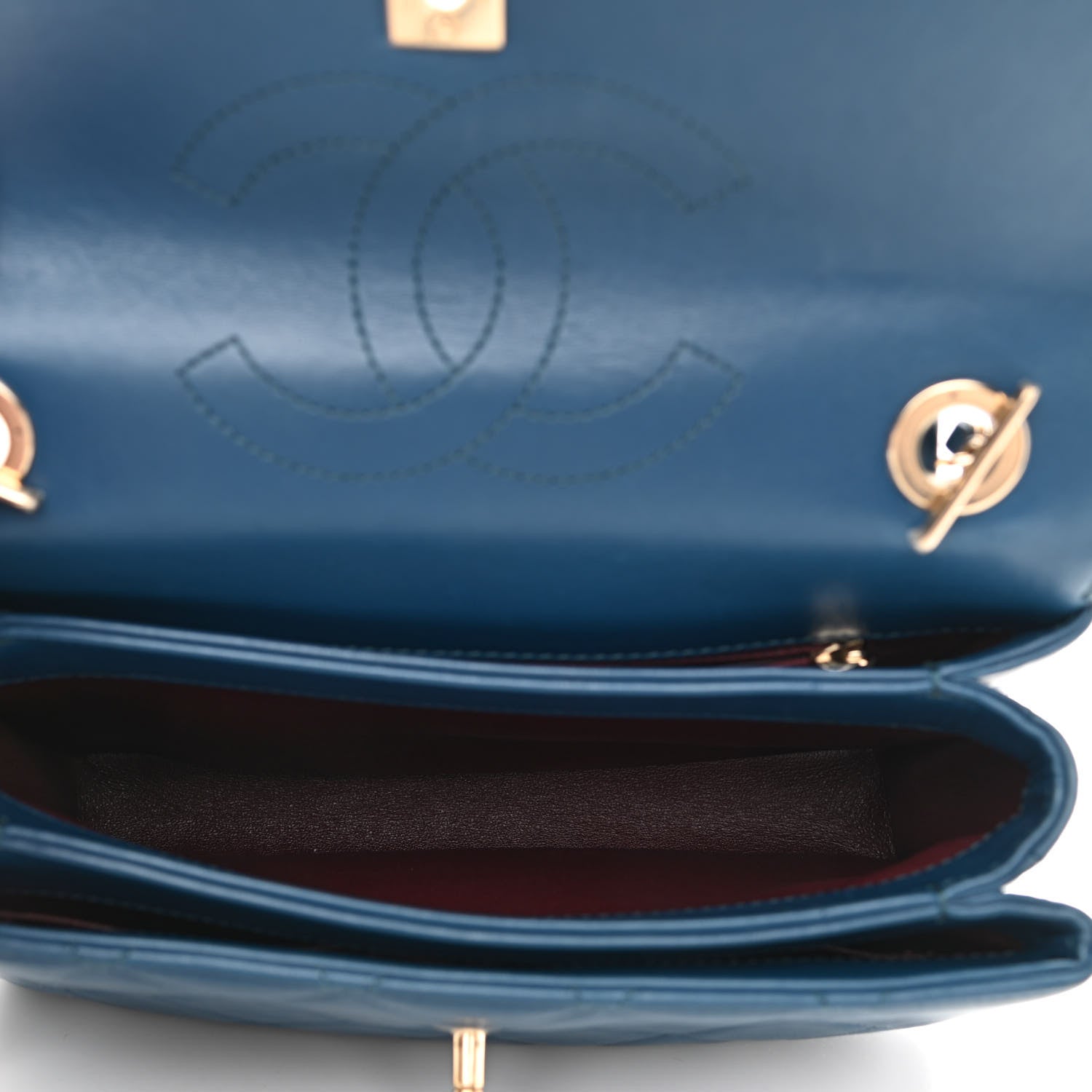 Chanel Lambskin Quilted Small Trendy CC Flap Dual Handle Bag Blue 5 of 10