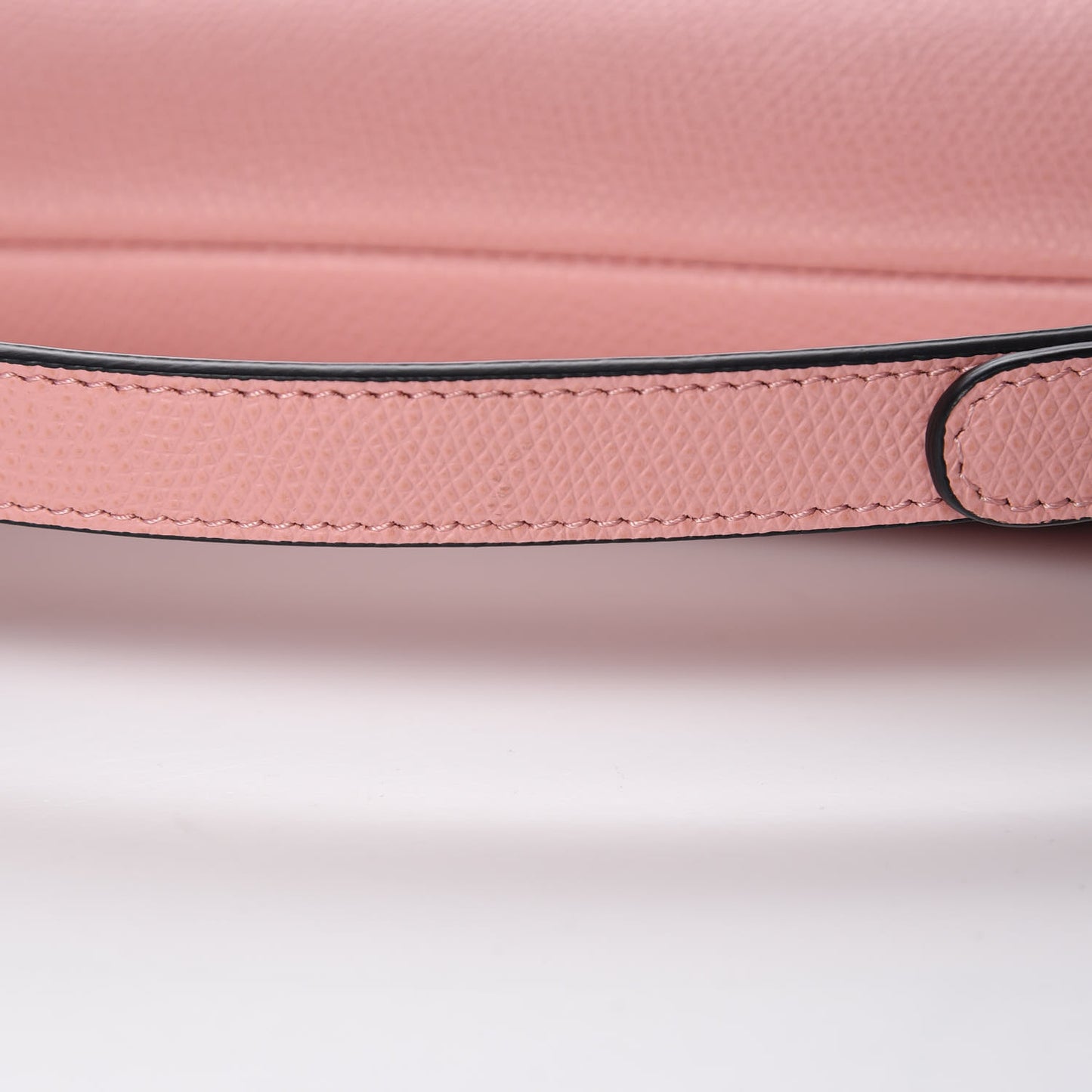 Grained Calfskin Mini Saddle Bag Pink