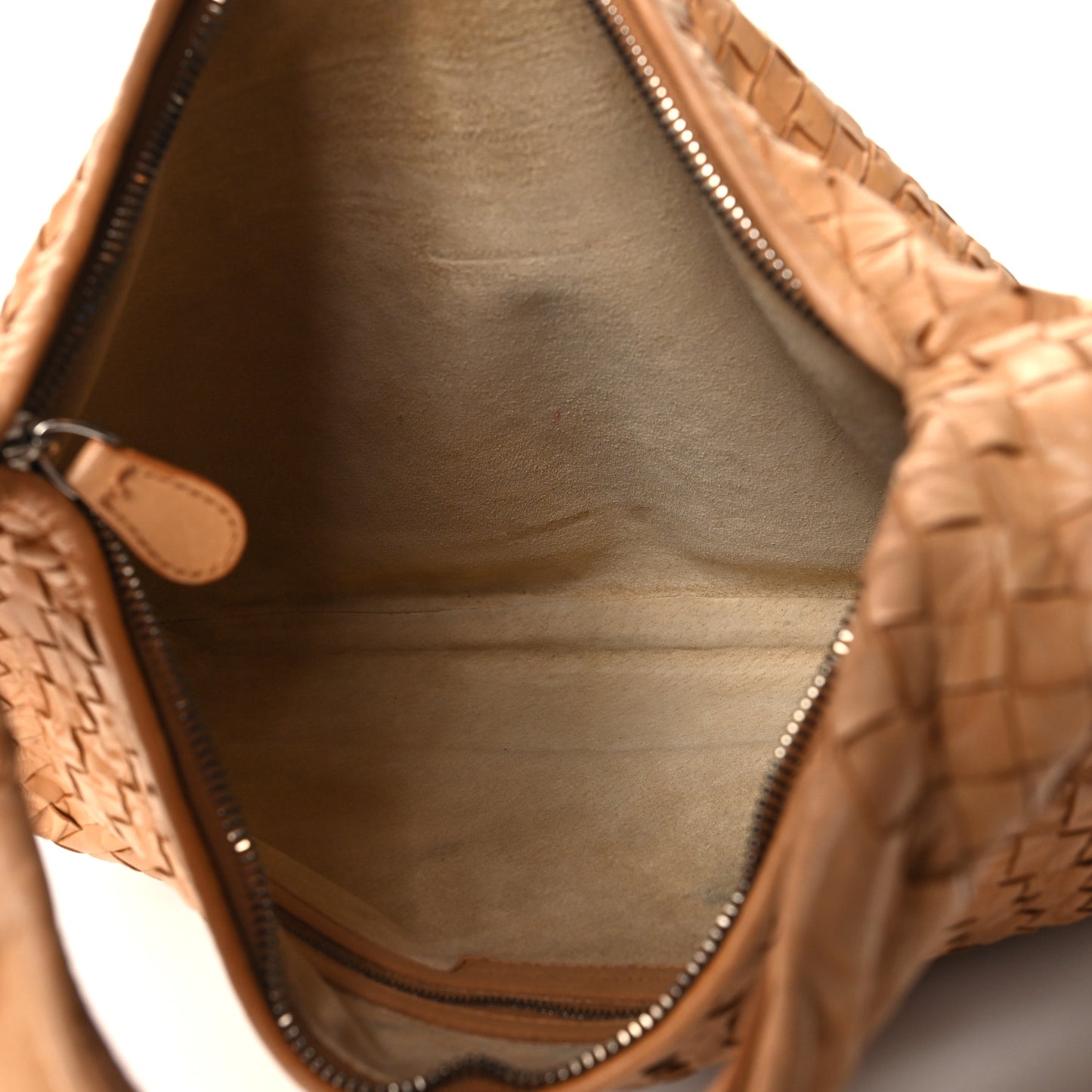 Nappa Intrecciato Embossed Medium Veneta Hobo Camel