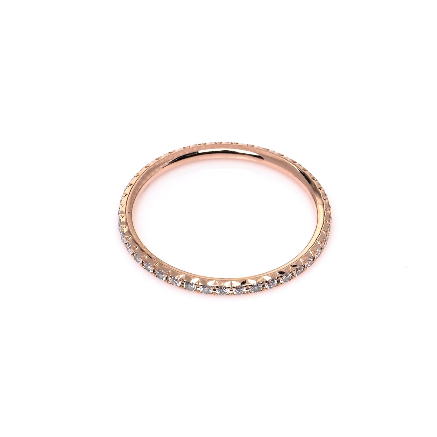 18K Rose Gold Diamond Metro Ring 49 4.75