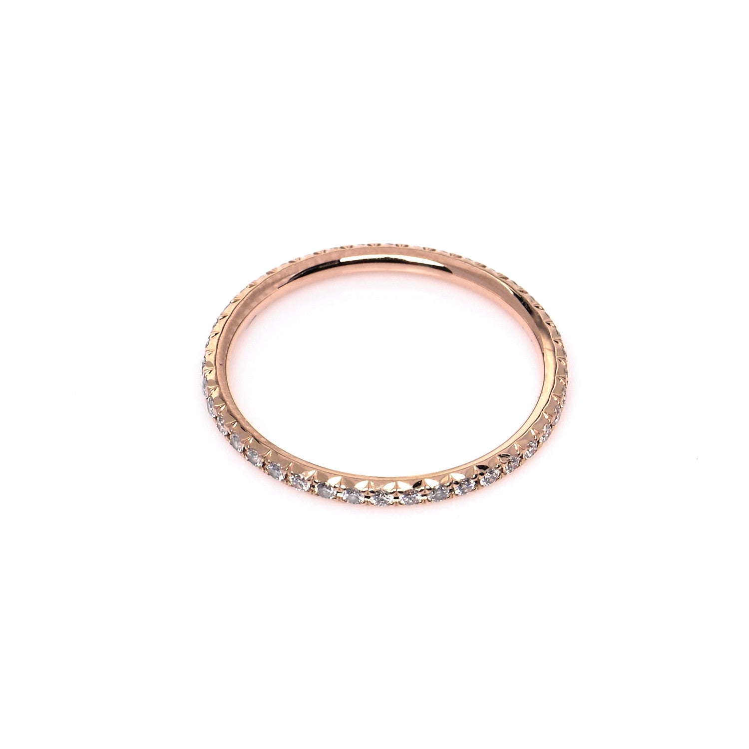 Tiffany 18K Rose Gold Diamond Metro Ring 49 4.75 4 of 6