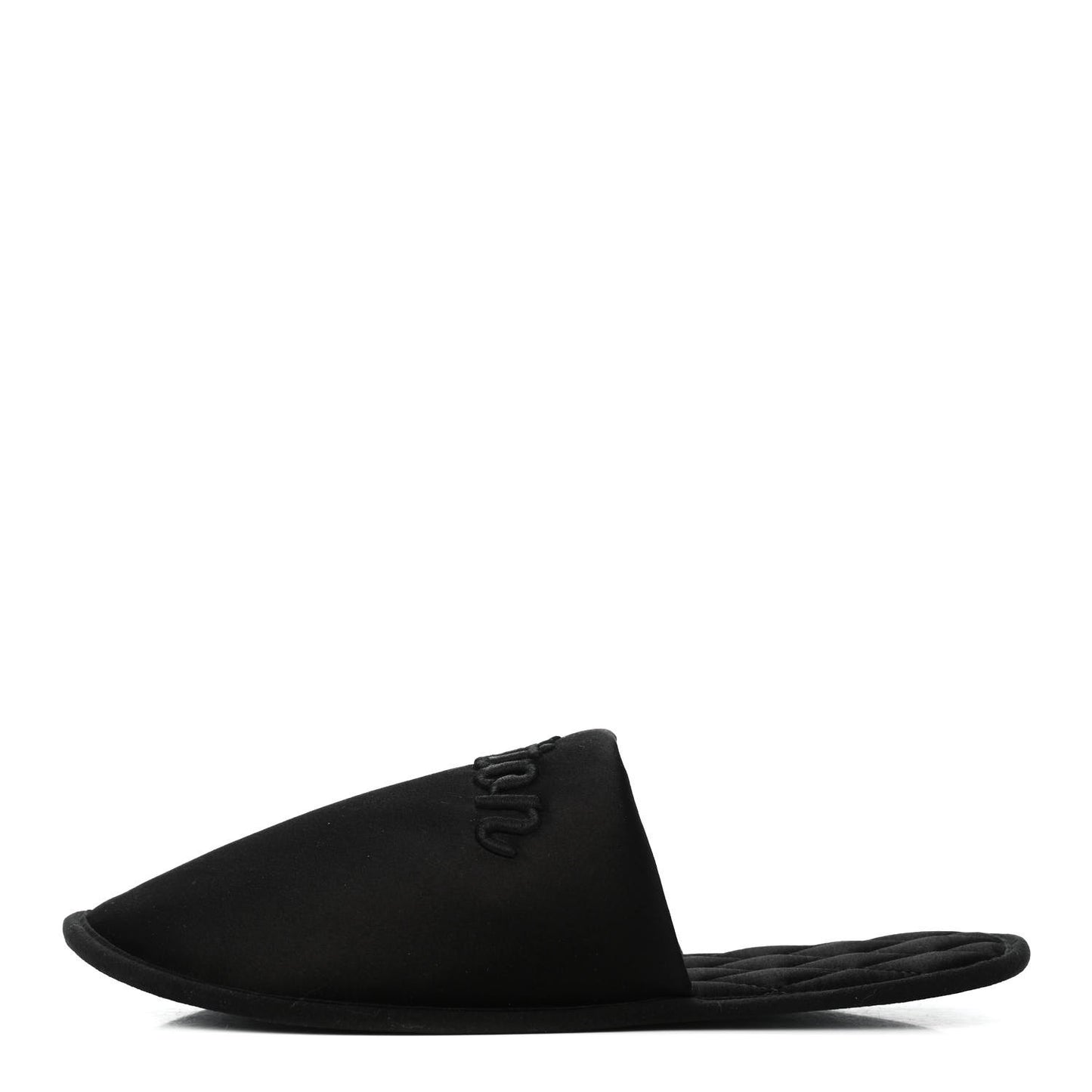 Satin LV Suite Flat Mule Black 36-37