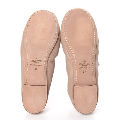 Valentino Garavani Nappa Rockstud Cross Strap Ballerina Flats 37 Poudre 9 of 10