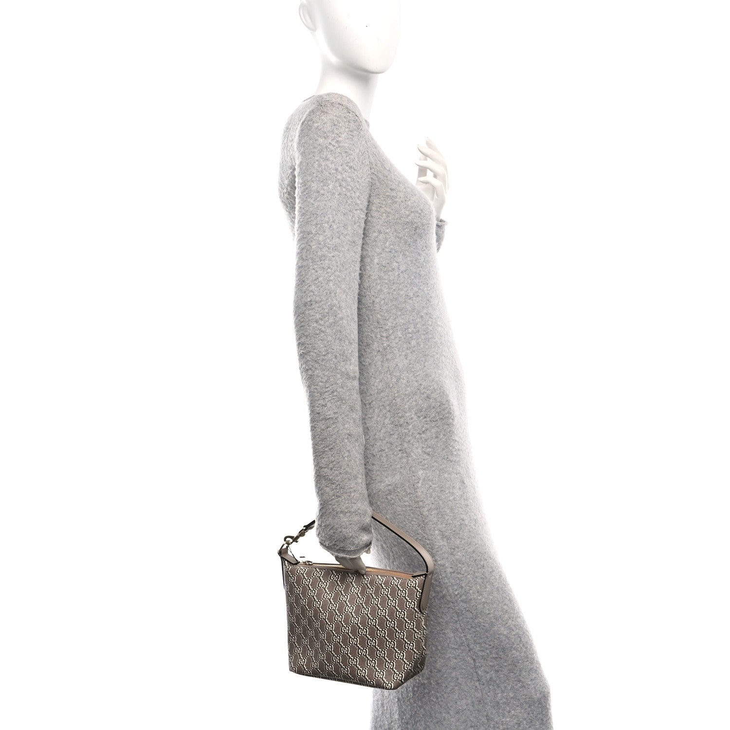 Gucci GG Shadow Monogram Super Mini Ophidia Shoulder Bag Taupe 2 of 10