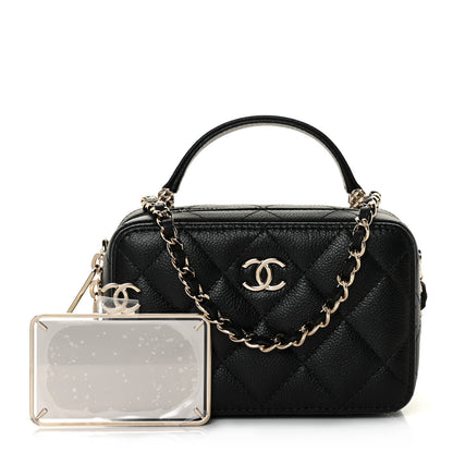 Chanel Caviar Quilted Small Top Handle Vanity Case With Chain Black 1 of 10