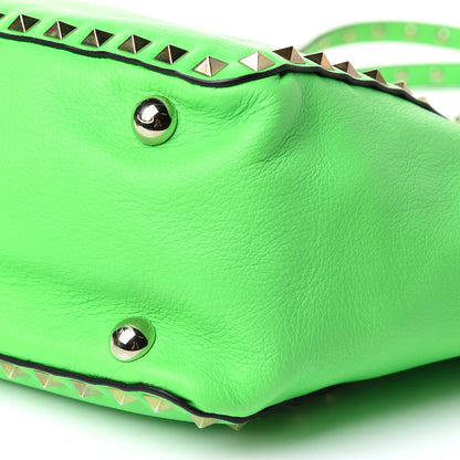Valentino Garavani Vitello Small Rockstud Tote Green Fluo 10 of 12