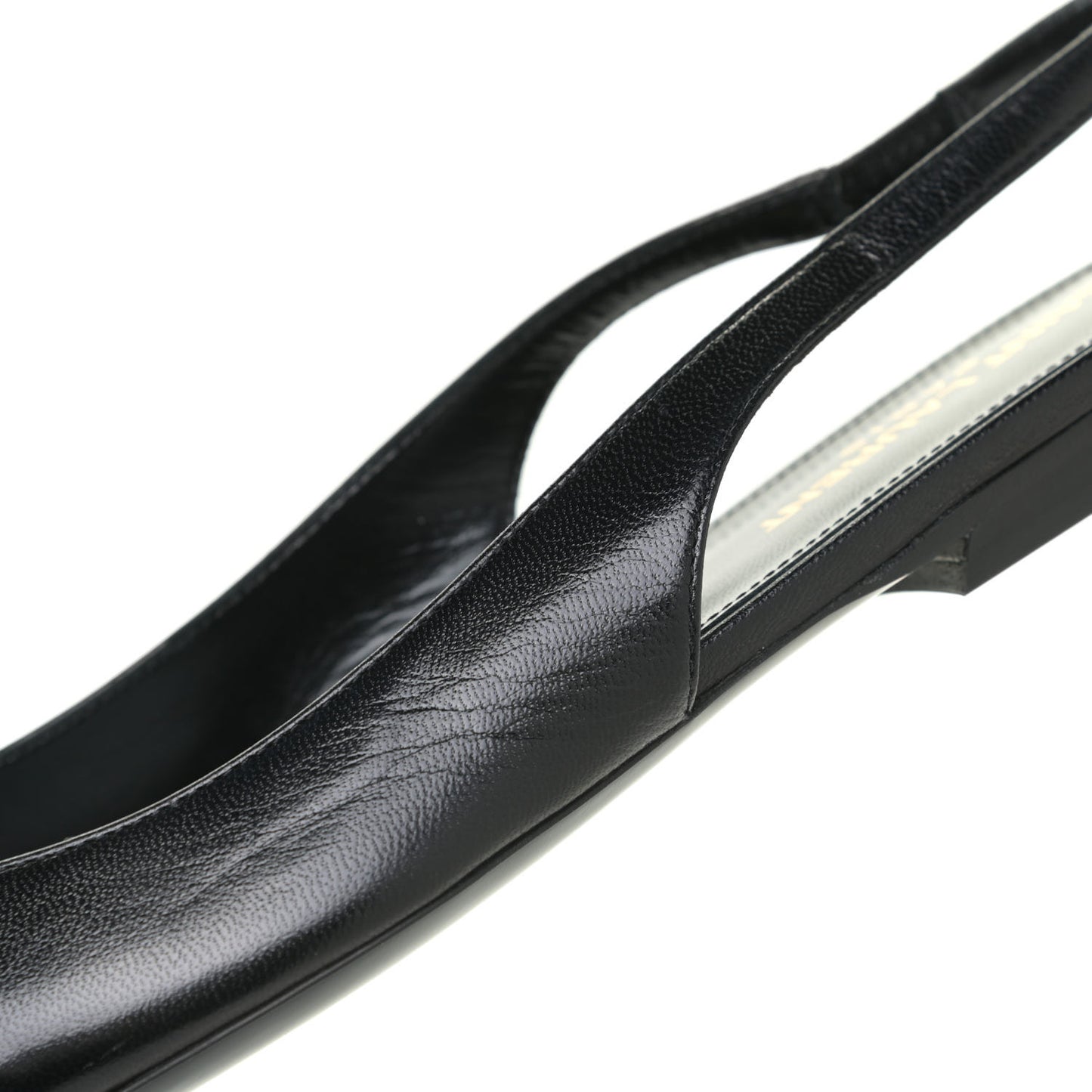 Patent Smooth Lambskin Anais Slingback Flats 36.5 Black Navy
