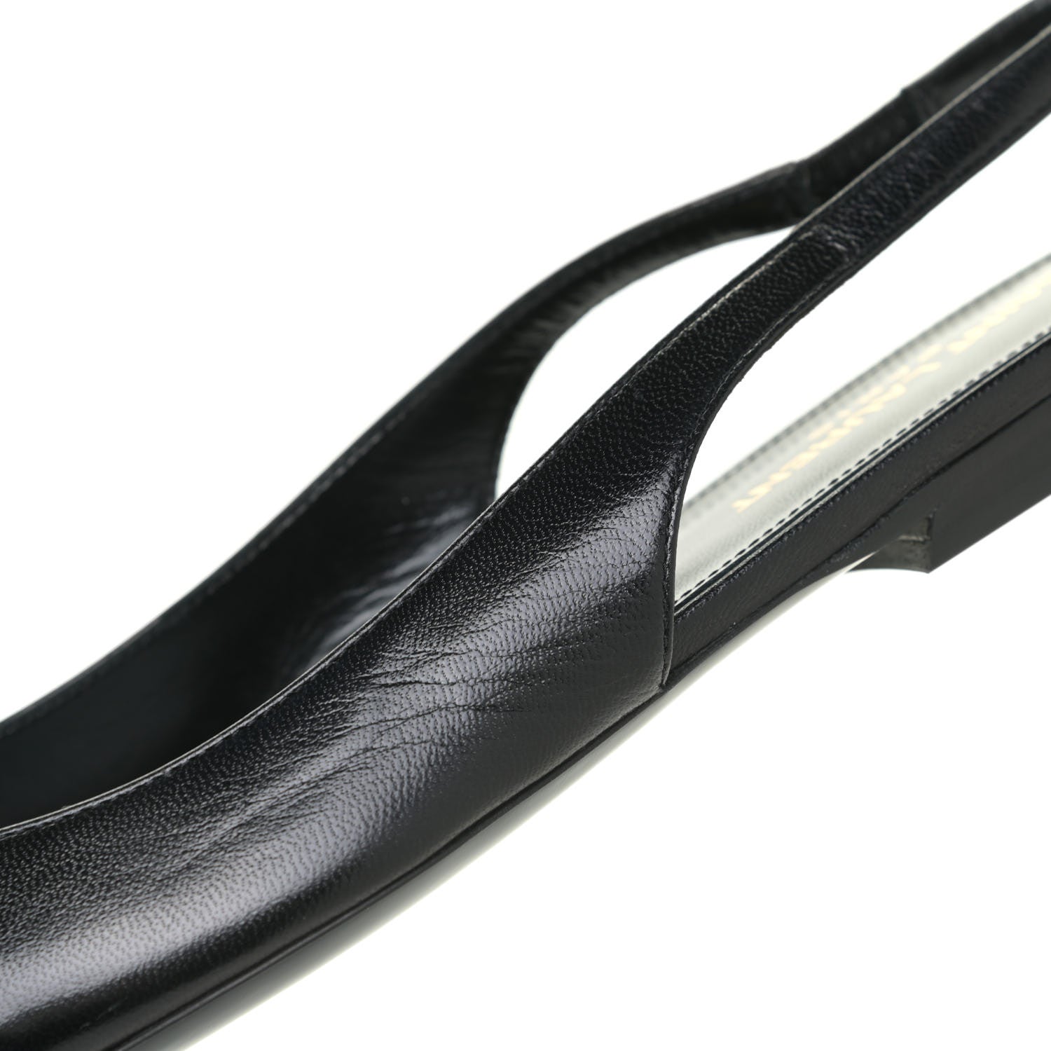 Saint Laurent Patent Smooth Lambskin Anais Slingback Flats 36.5 Black Navy 15 of 16