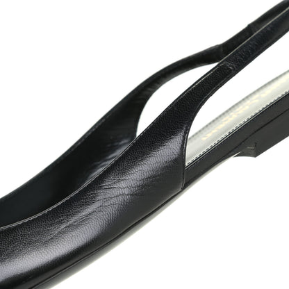 Saint Laurent Patent Smooth Lambskin Anais Slingback Flats 36.5 Black Navy 15 of 16