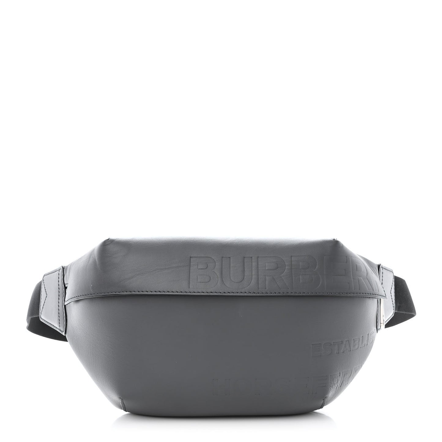 Calfskin Horseferry Print Medium Sonny Bum Bag Dark Ash Grey