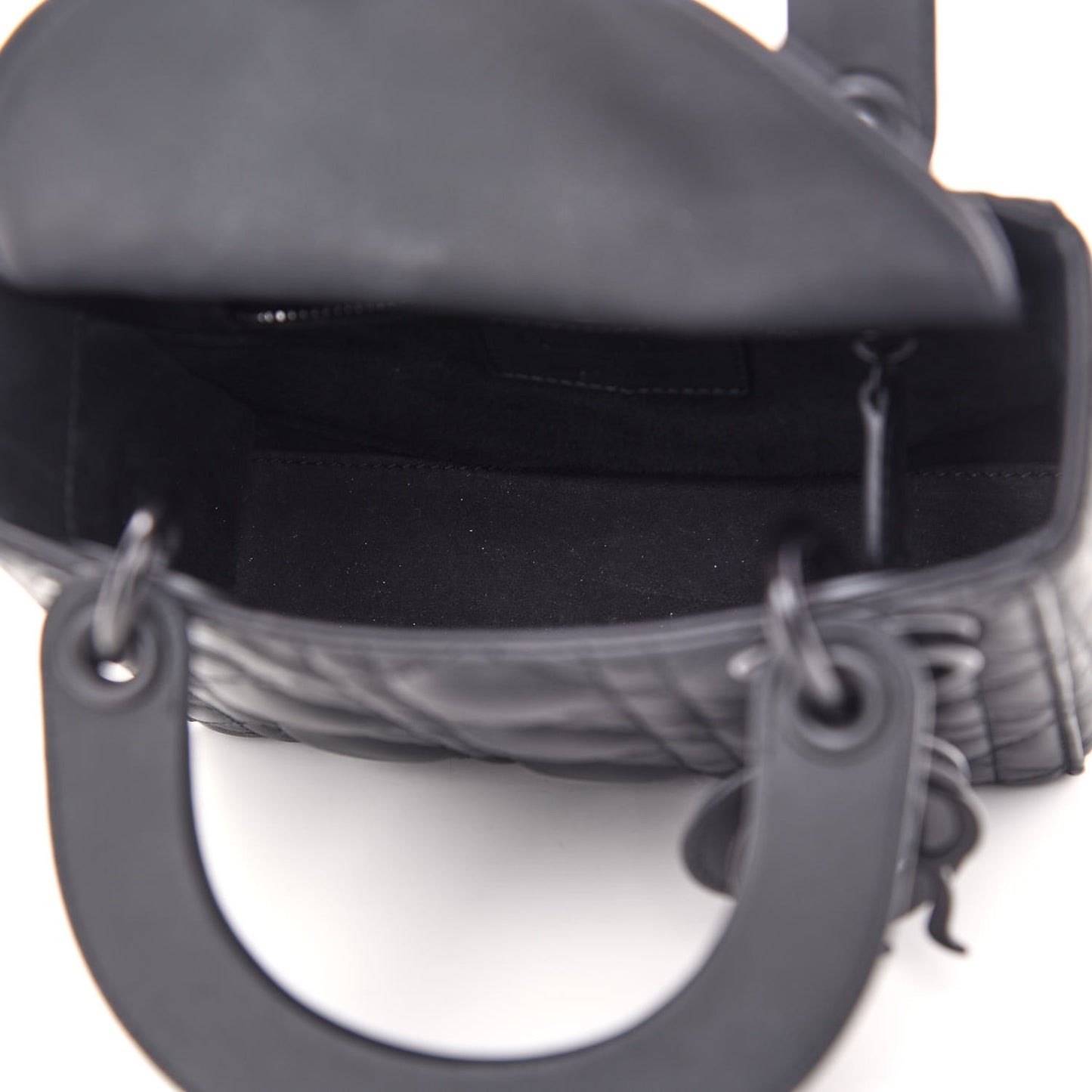 Ultra Matte Calfskin Cannage Mini Lady Dior Black