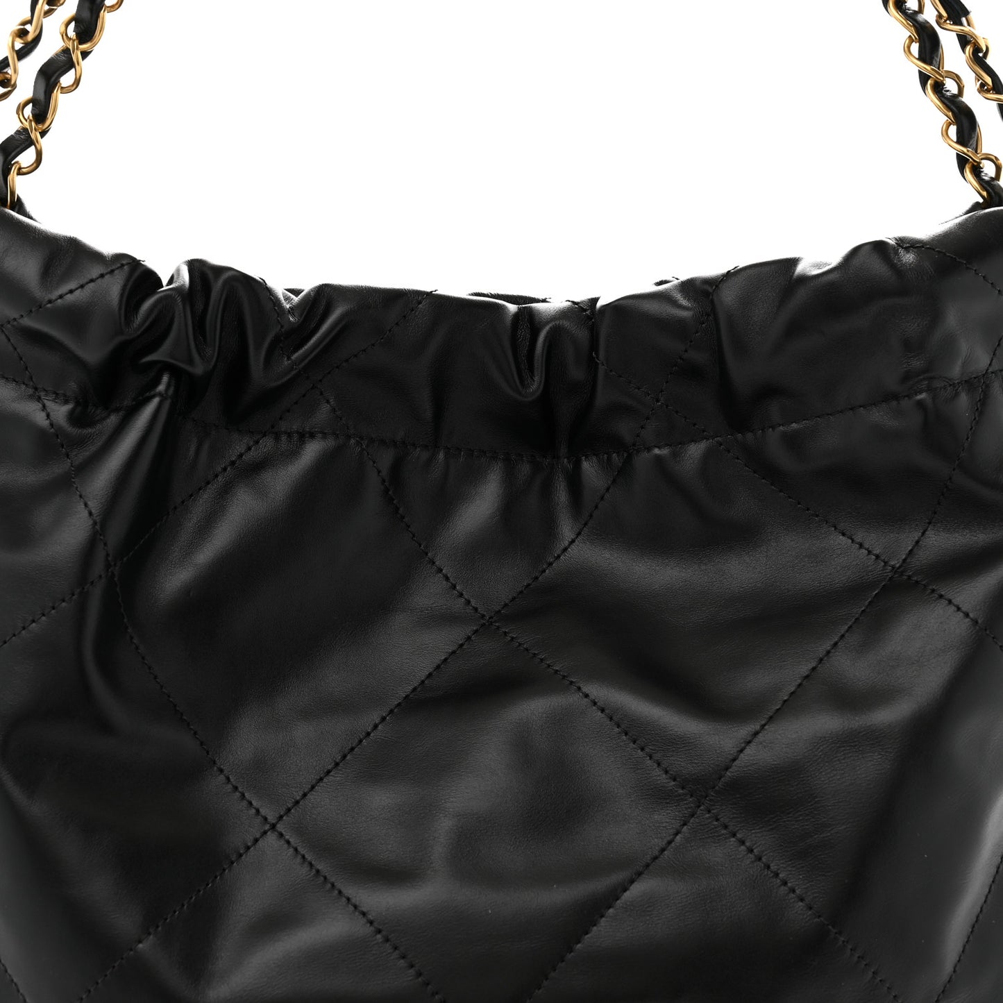 Shiny Calfskin Quilted Small Chanel 22 Black