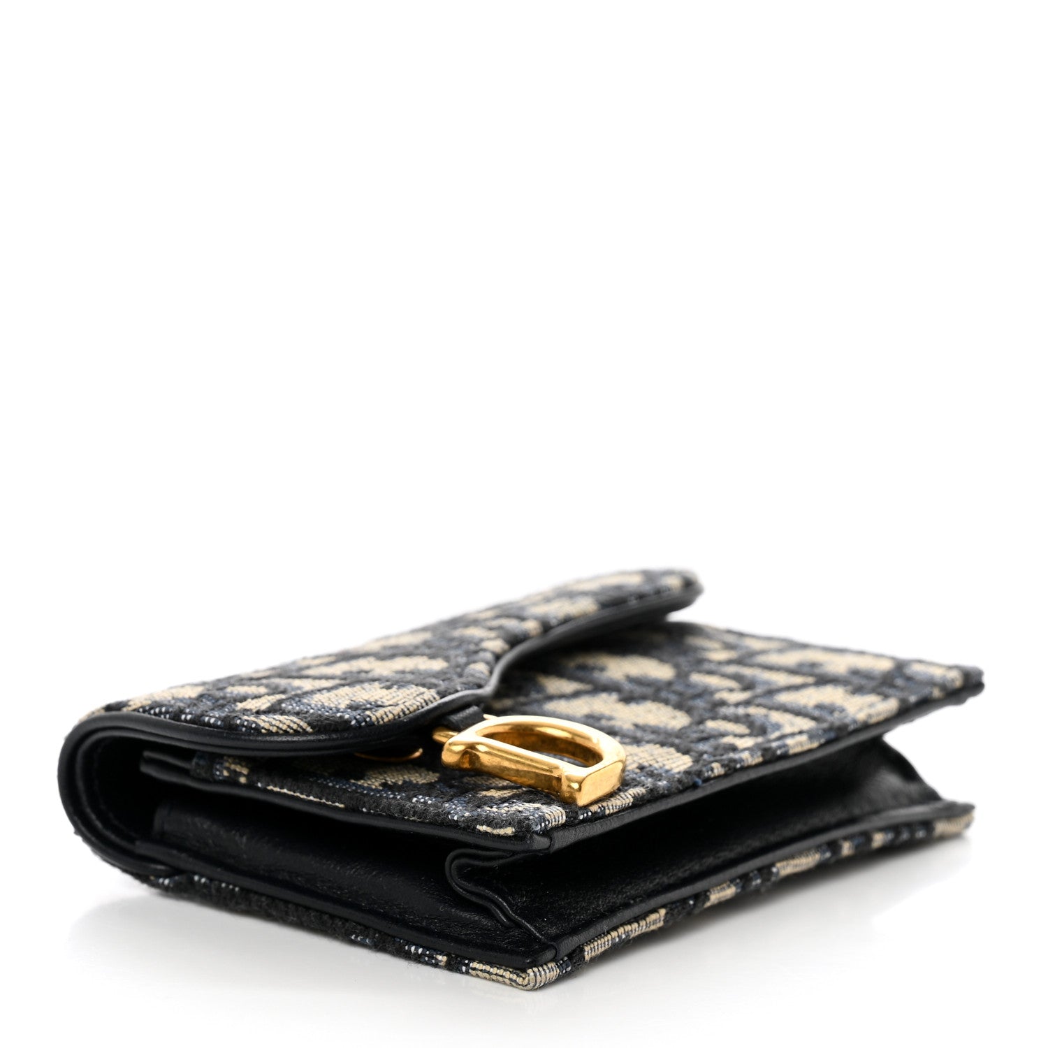 Christian Dior Oblique Saddle Card Holder Blue 4 of 8