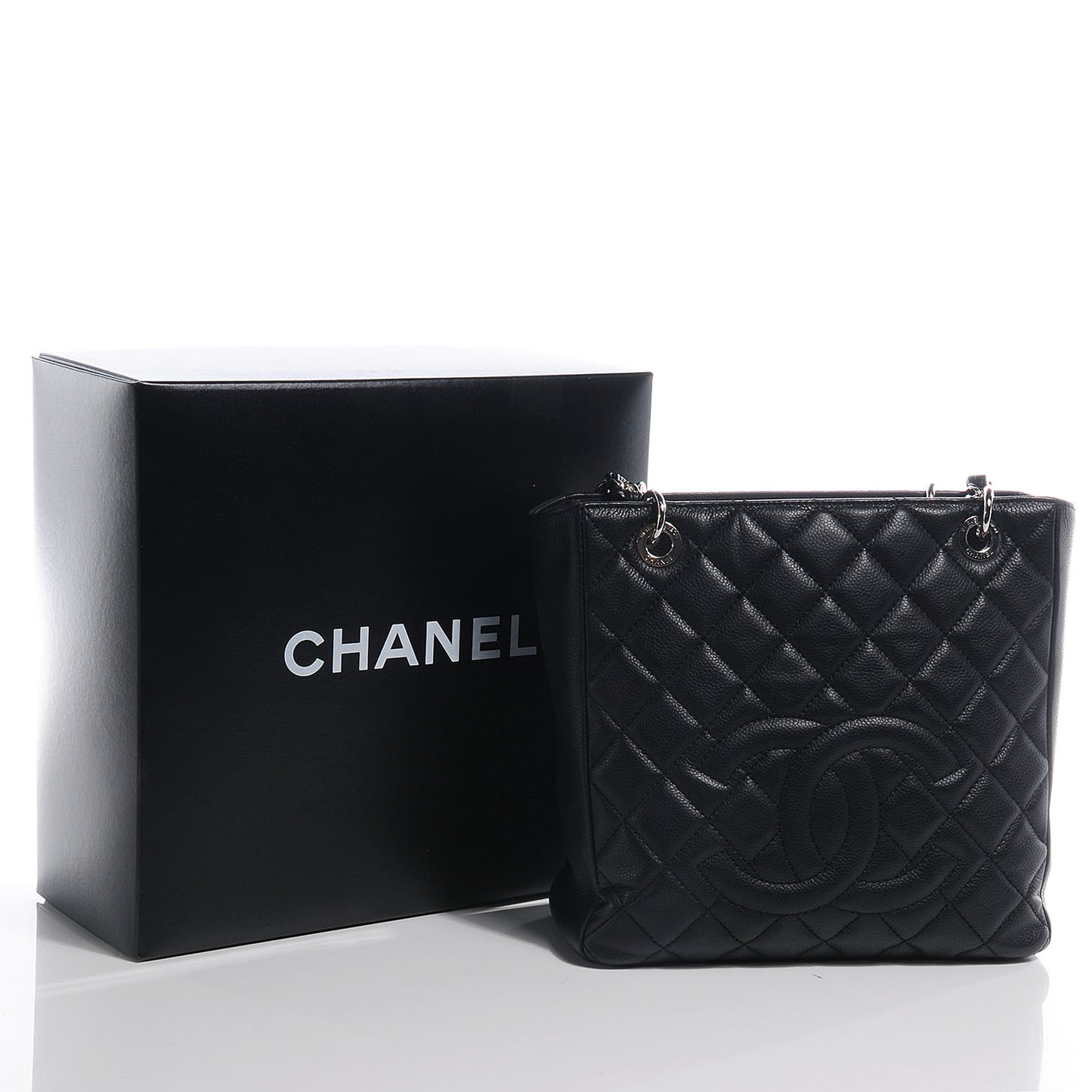 Caviar Petit Shopping Tote PST Black