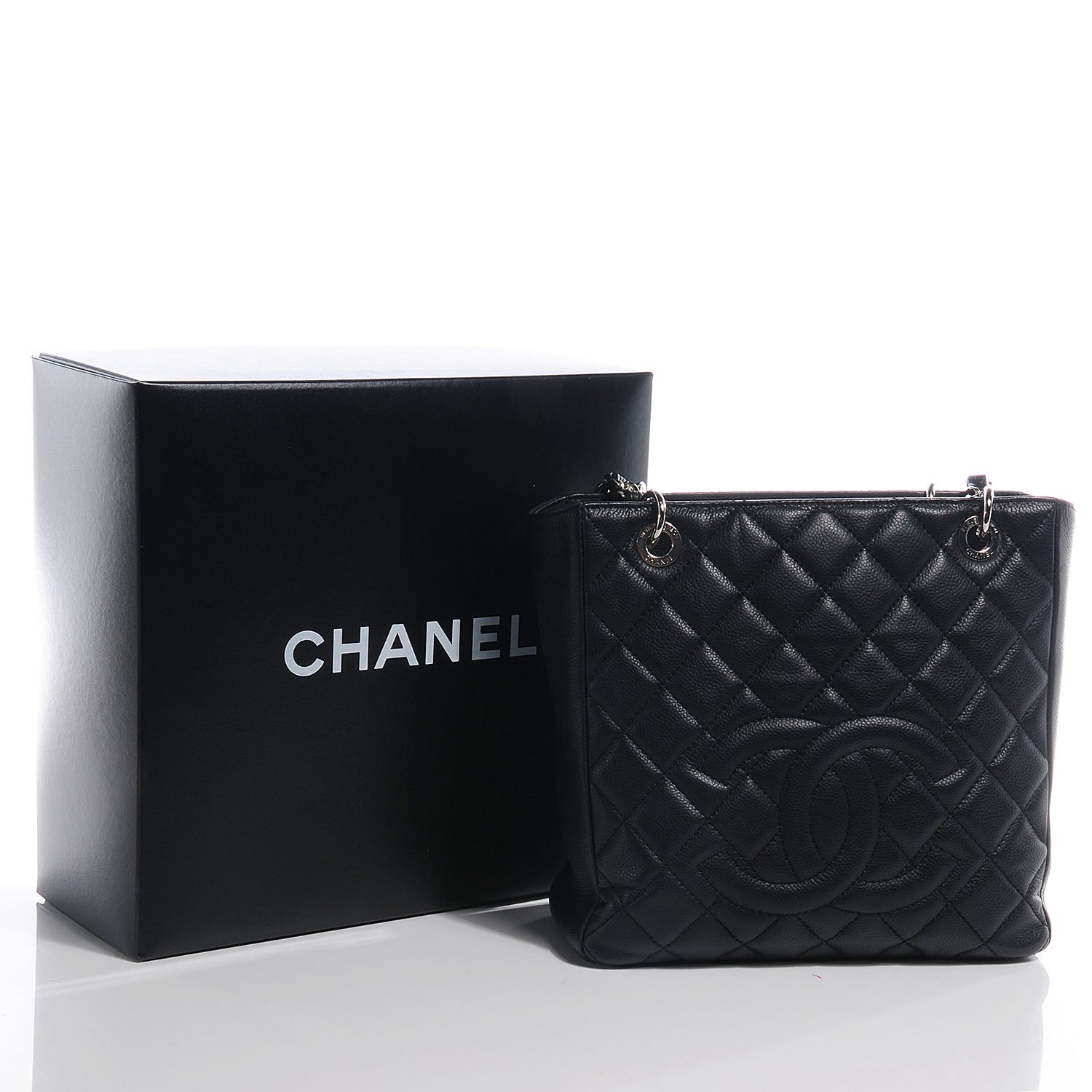 Chanel Caviar Petit Shopping Tote PST Black 5 of 8