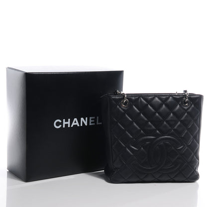 Chanel Caviar Petit Shopping Tote PST Black 5 of 8