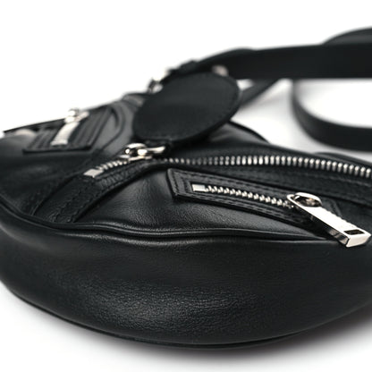 Versace Calfskin Mini Repeat Zip Hobo Black 9 of 9