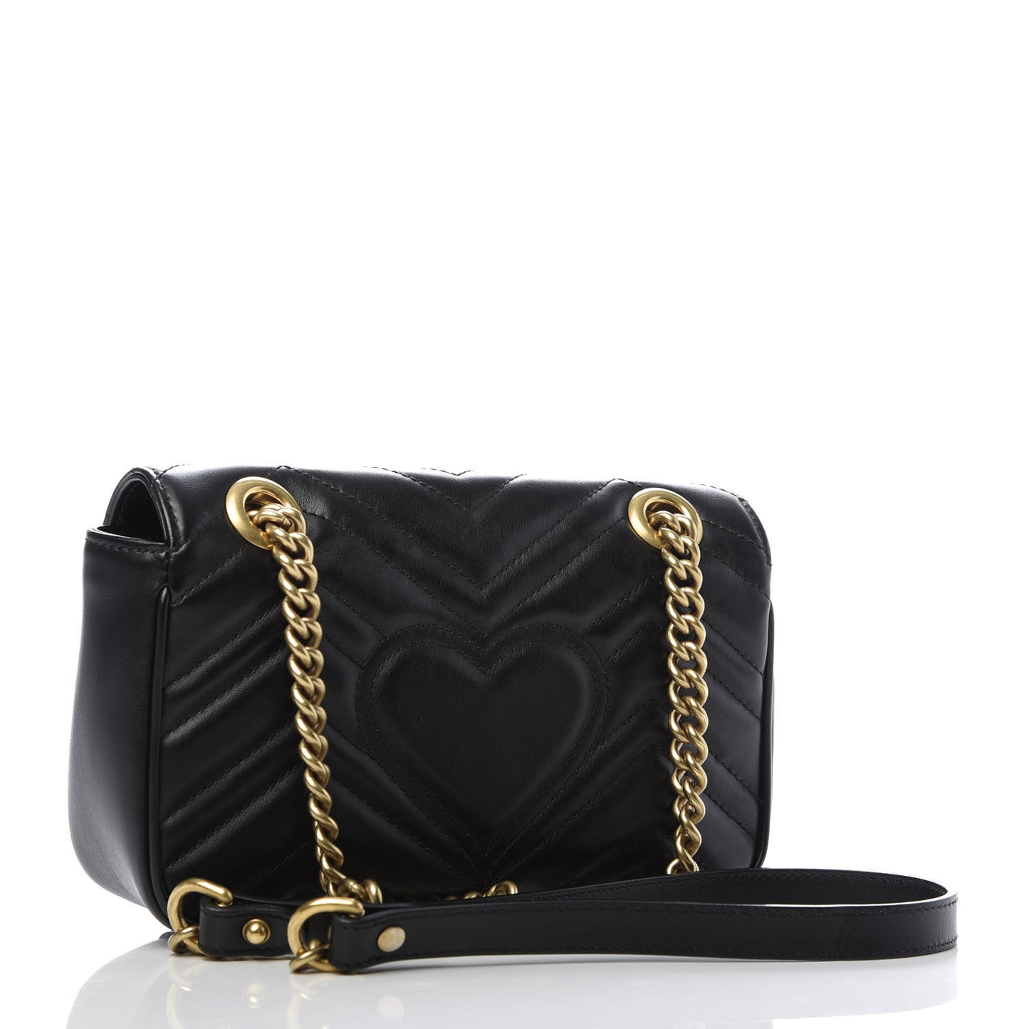 Calfskin Matelasse Mini GG Marmont Shoulder Bag Black