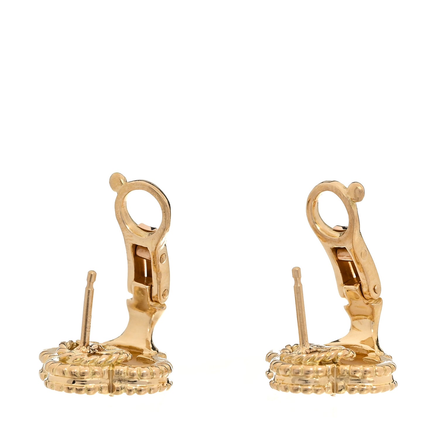 18K Yellow Gold Mother of Pearl Vintage Alhambra Earrings