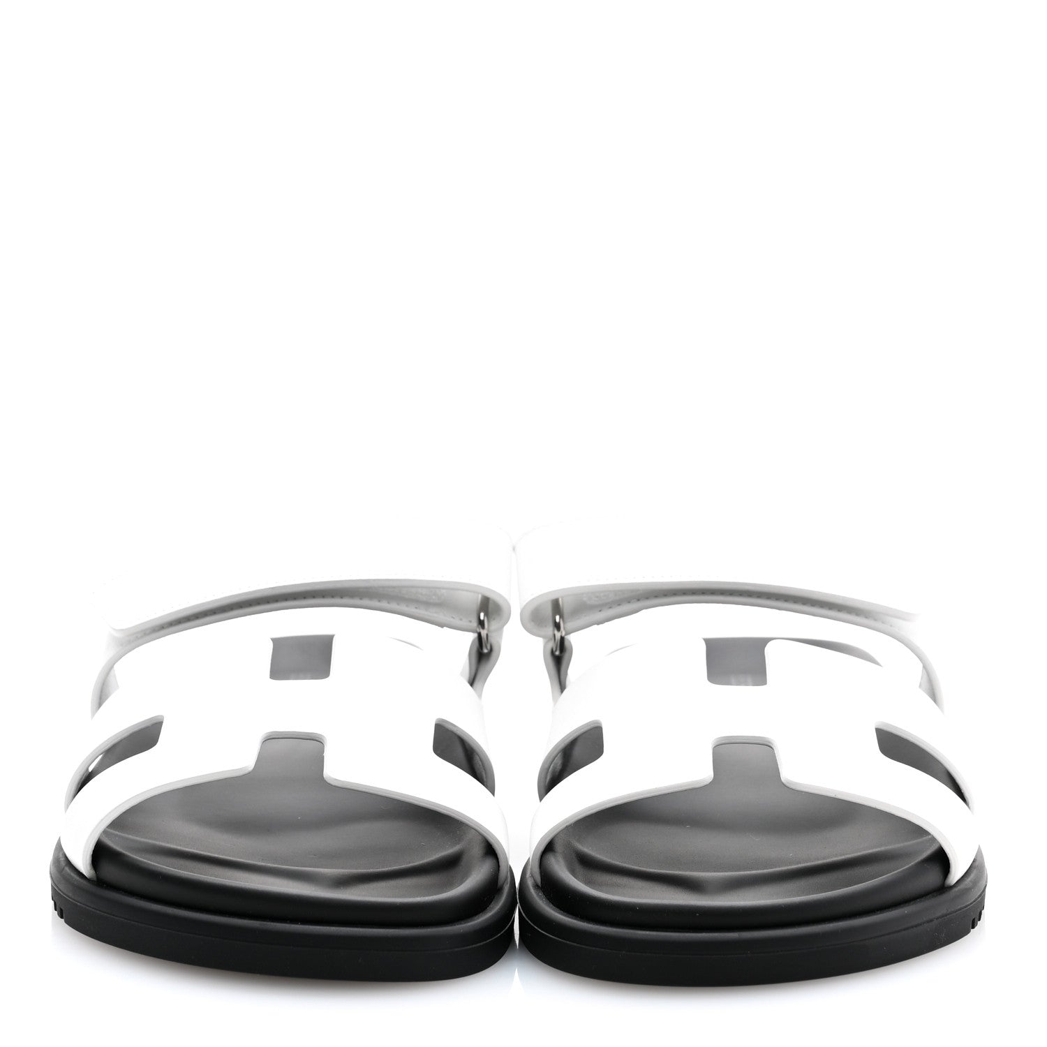 Hermes Calfskin Womens Chypre Sandals 37.5 White 2 of 9