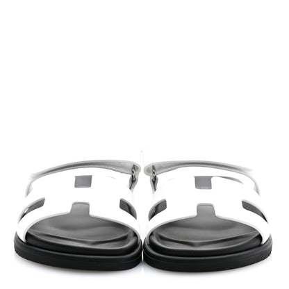 Hermes Calfskin Womens Chypre Sandals 37.5 White 2 of 9