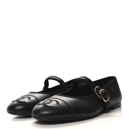 Chanel Lambskin Mary Jane Flats 40 Black 3 of 9